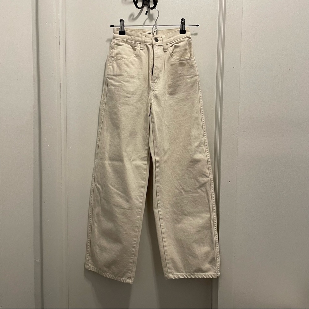 Uniqlo U white high waisted denim